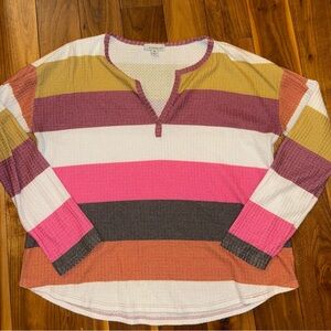 Allison Joy Multicolor Striped Long Sleeve Top